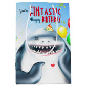 Sac Cadeau Moyen Thème de requin Anniversaire de enfant Fintastic (Devant)