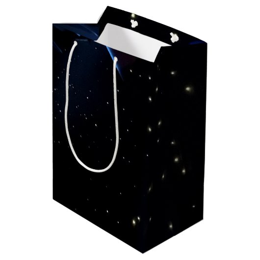 Sac Cadeau Moyen Thème Espace avec étoiles (Dos Angle)