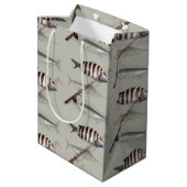 Sac Cadeau Moyen Thème Pêcheur d'eau de mer Pêche (Dos Angle)