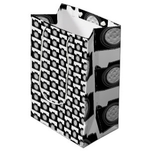 Sac Cadeau Moyen Thème photo de l'appareil photo blanc