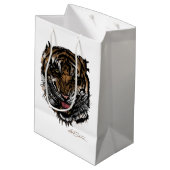 Sac Cadeau Moyen Tiger face (conception de signature) (Dos Angle)