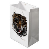Sac Cadeau Moyen Tiger face (conception de signature) (Devant Angle)