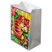 Sac Cadeau Moyen tigre coloré (Dos Angle)