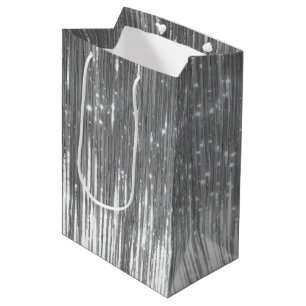 Sac Cadeau Moyen Tinsel de Glam Argent