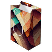 Sac Cadeau Moyen Tissu en bois Abstrait (Devant Angle)