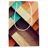 Sac Cadeau Moyen Tissu en bois Abstrait (Devant)