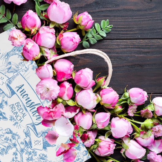 Sac Cadeau Moyen Toile bleue et blanche de Jouy Fête des mariées