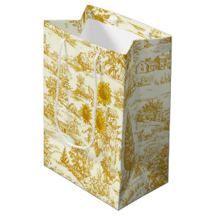 Sac Cadeau Moyen Toile de campagne aux tournesols rustiques dans de