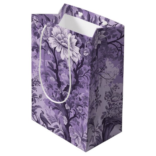 Sac Cadeau Moyen Toile violet vintage (Dos Angle)
