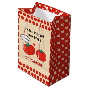 Sac Cadeau Moyen Tomates en amour Cute Romantique Saint Valentin