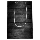 Sac Cadeau Moyen Ton Bois Noir Rustique et Blanc (Dos)