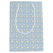 SAC CADEAU MOYEN TONS DE BÉBÉ BLEU & TAN BÉBÉ STARS (Devant)