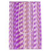Sac Cadeau Moyen Tons de rayures violettes (Dos)