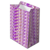 Sac Cadeau Moyen Tons de rayures violettes (Dos Angle)