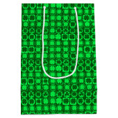 SAC CADEAU MOYEN TONS DE SHAMROCKS CELTIQUES IRLANDAIS VERTS CLAIRS (Dos)