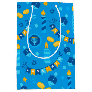 Sac Cadeau Moyen Toupies de Hanouka