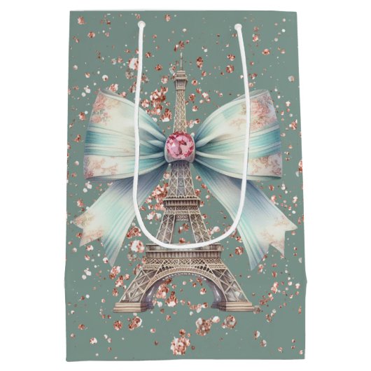 Sac Cadeau Moyen Tour Eiffel avec Bow (Dos)