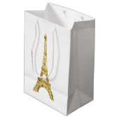 Sac Cadeau Moyen Tour Eiffel d'or (Dos Angle)