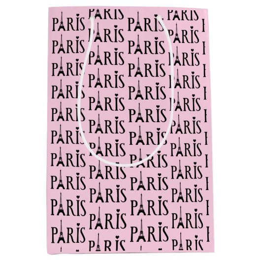 Sac Cadeau Moyen Tour Eiffel Paris France Design (Devant)