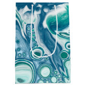 Sac Cadeau Moyen Tourbillons d'océan bleu turquoise (Dos)