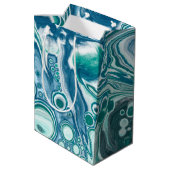 Sac Cadeau Moyen Tourbillons d'océan bleu turquoise (Dos Angle)