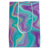 Sac Cadeau Moyen Tourbillons violets, bleus, dorés et sarcelles   (Dos)