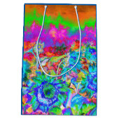 Sac Cadeau Moyen Tournesols bleu Abstrait (Dos)