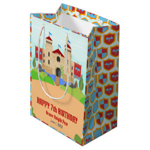 Sac Cadeau Moyen Tournoi médiéval des Chevaliers Garçon fête d'anni