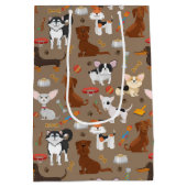 Sac Cadeau Moyen Tous les mignons chiens (Dos)