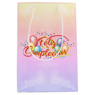 Sac Cadeau Moyen Tout le bien à l'anniversaire Feliz Cumpleaños