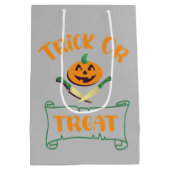 Sac Cadeau Moyen Tracer ou traiter les os croisés Halloween visage (Dos)