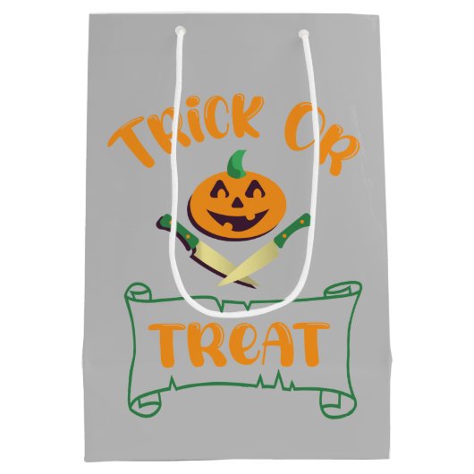 Sac Cadeau Moyen Tracer ou traiter les os croisés Halloween visage (Dos)