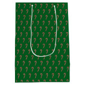 Sac Cadeau Moyen Traditional candy cane & green (Dos)