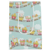 Sac Cadeau Moyen Train de printemps de Lapin de Pâques (Dos)