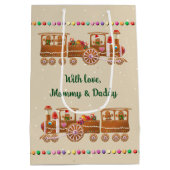Sac Cadeau Moyen Train Xmas de pain d'épices (Dos)