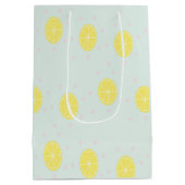 Sac Cadeau Moyen Tranches de citron jaune sur bleu (Dos)