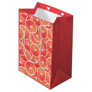 Sac Cadeau Moyen Tranches de pamplemousse rose