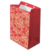 Sac Cadeau Moyen Tranches de pamplemousse rose (Dos Angle)