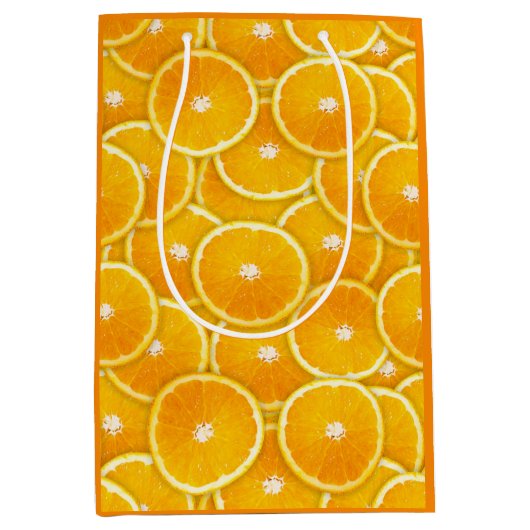 Sac Cadeau Moyen Tranches oranges (Devant)