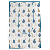 Sac Cadeau Moyen Trees in Blue and Gold (Dos)