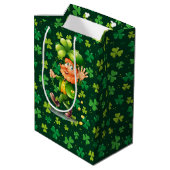 Sac Cadeau Moyen Trèfle vert (Dos Angle)