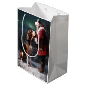 Sac Cadeau Moyen Trek Walker Coonhound Noël du Père Noël (Dos Angle)