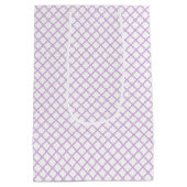 Sac Cadeau Moyen Trellis Diamant Douce Lilas - Blanc (Dos)