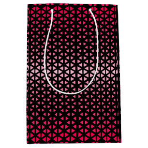 Sac Cadeau Moyen Triangle.Motif.shade.rose.02 BG noir