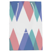Sac Cadeau Moyen Triangles bleu et corail (Devant)