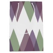 Sac Cadeau Moyen Triangles mauve et vert (Devant)