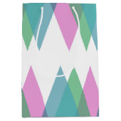 Sac Cadeau Moyen Triangles rose et vert (Devant)