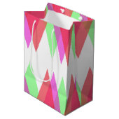 Sac Cadeau Moyen Triangles rouge et vert (Devant Angle)