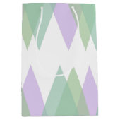 Sac Cadeau Moyen Triangles vert et lilas (Devant)