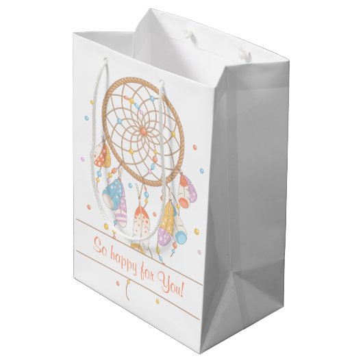 Sac Cadeau Moyen Tribal Dreamcatcher Boho Avoir un bébé (Dos Angle)